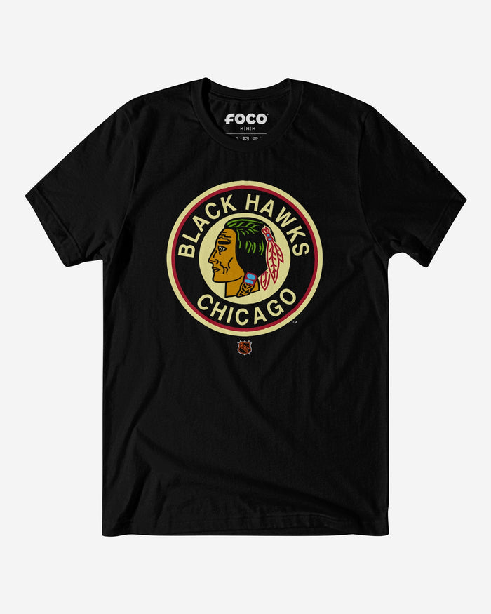 Chicago Blackhawks 1941 Retro Logo T-Shirt FOCO Black S - FOCO.com