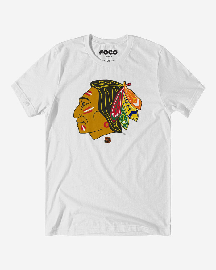 Chicago Blackhawks 1960 Retro Logo T-Shirt FOCO White S - FOCO.com