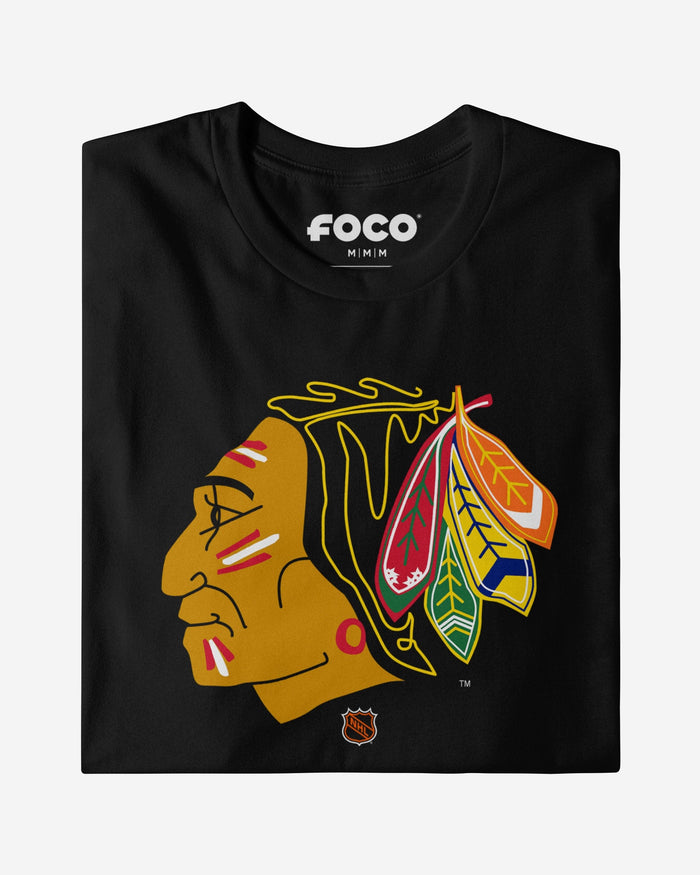 Chicago Blackhawks 1960 Retro Logo T-Shirt FOCO Black S - FOCO.com