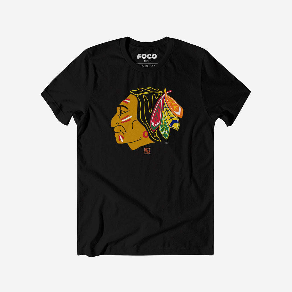 Chicago Blackhawks 1960 Retro Logo T-Shirt FOCO Black S - FOCO.com