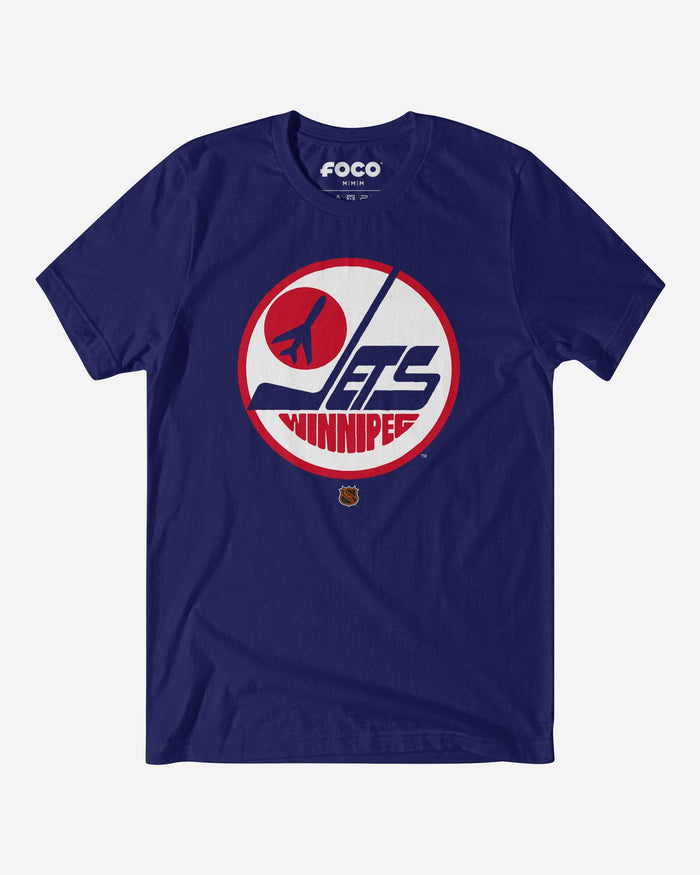 Winnipeg Jets 1979 Retro Logo T-Shirt FOCO Team Navy S - FOCO.com