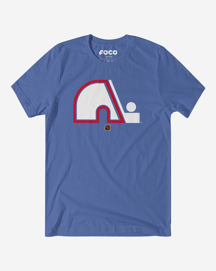 Quebec Nordiques 1985 Retro Logo T-Shirt FOCO Columbia Blue S - FOCO.com
