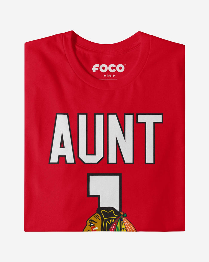 Chicago Blackhawks Number 1 Aunt T-Shirt FOCO - FOCO.com
