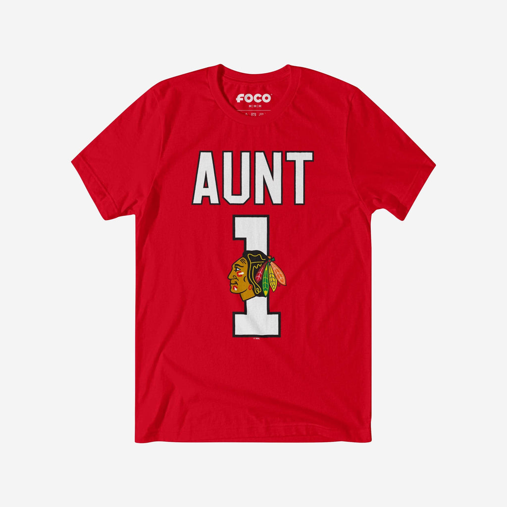 Chicago Blackhawks Number 1 Aunt T-Shirt FOCO S - FOCO.com