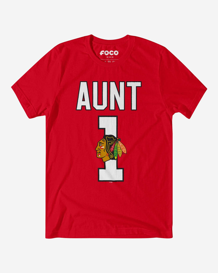 Chicago Blackhawks Number 1 Aunt T-Shirt FOCO S - FOCO.com