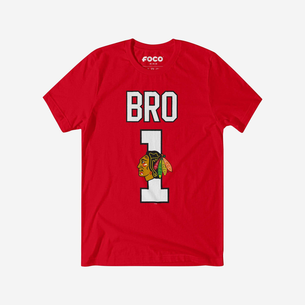 Chicago Blackhawks Number 1 Bro T-Shirt FOCO S - FOCO.com