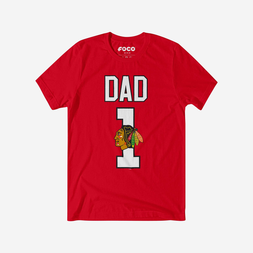 Chicago Blackhawks Number 1 Dad T-Shirt FOCO S - FOCO.com
