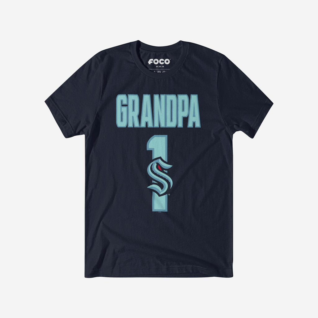 Seattle Kraken Number 1 Grandpa T-Shirt FOCO S - FOCO.com