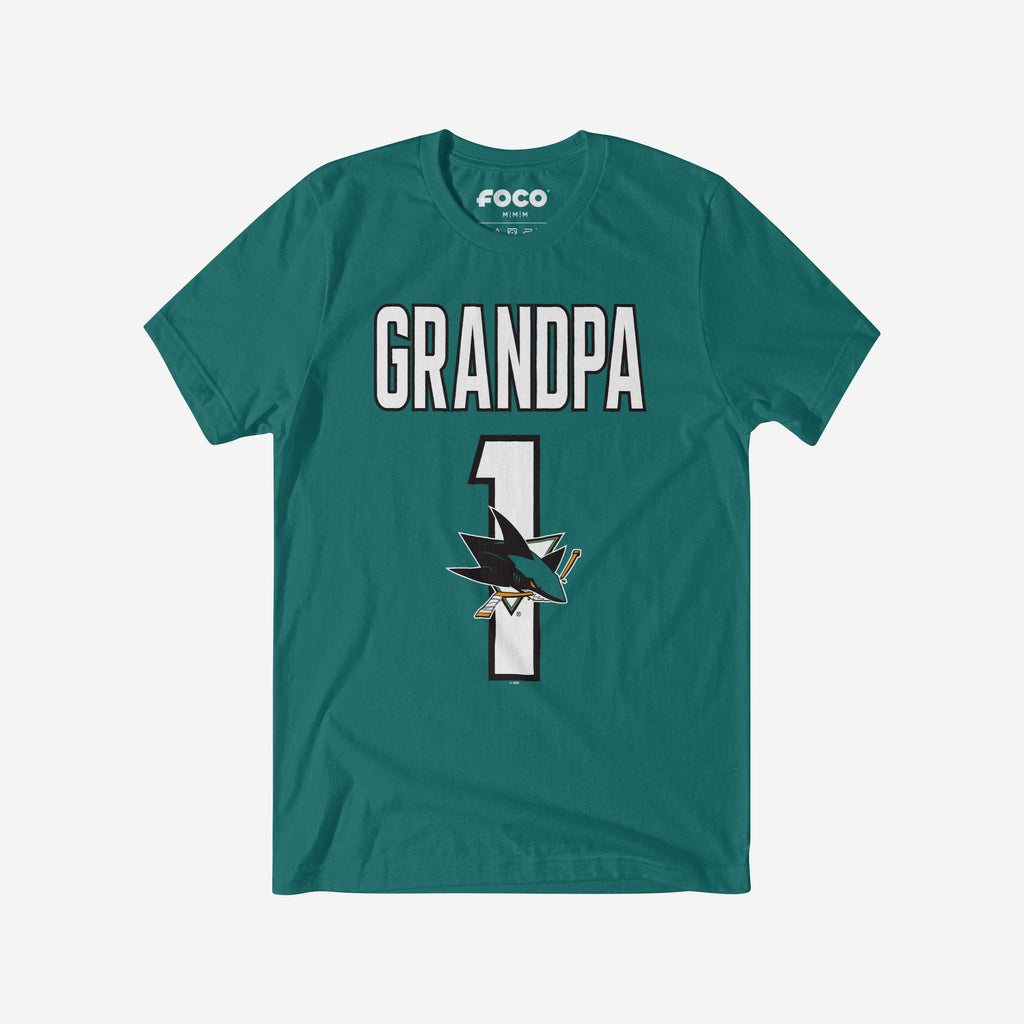 San Jose Sharks Number 1 Grandpa T-Shirt FOCO S - FOCO.com