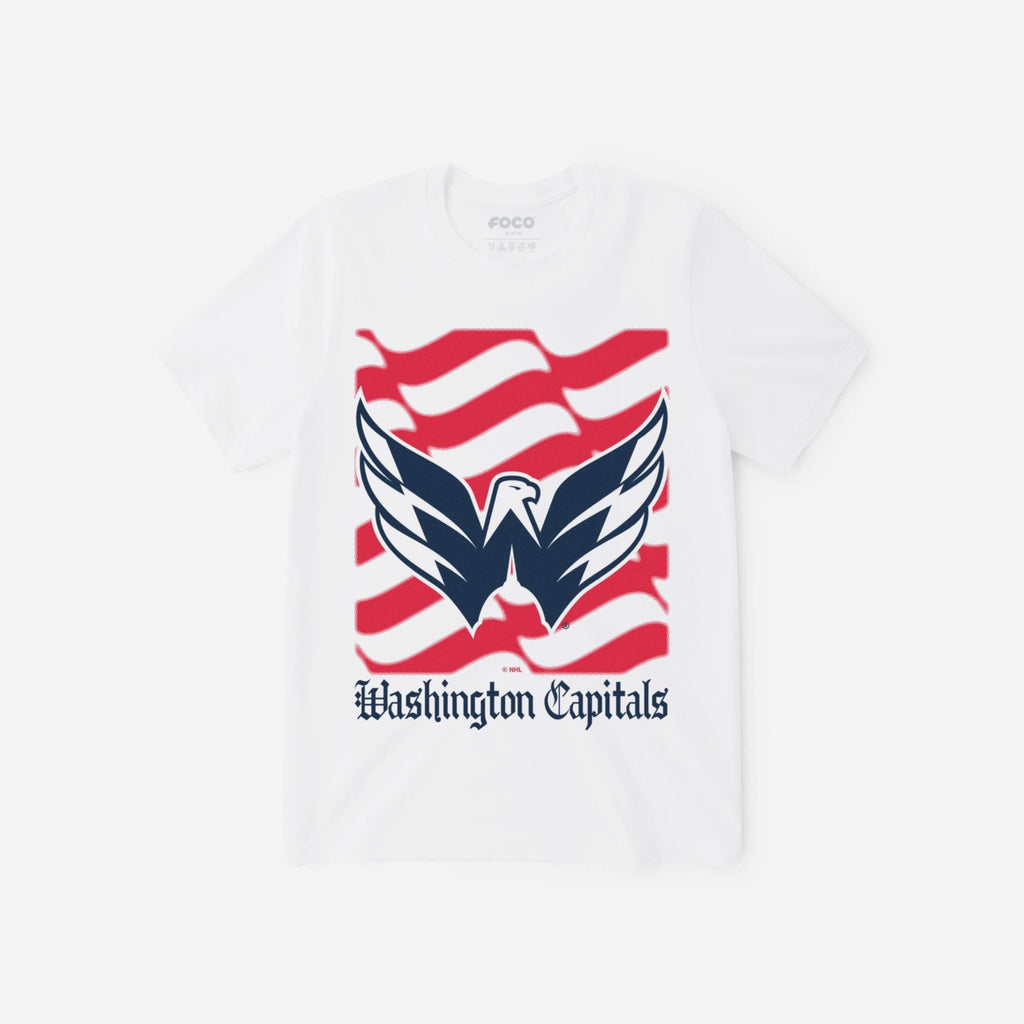 Washington Capitals American Heritage Wordmark T-Shirt FOCO S - FOCO.com