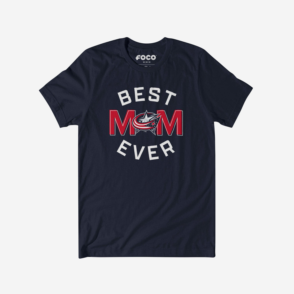 Columbus Blue Jackets Best Mom Ever Arched T-Shirt FOCO S - FOCO.com