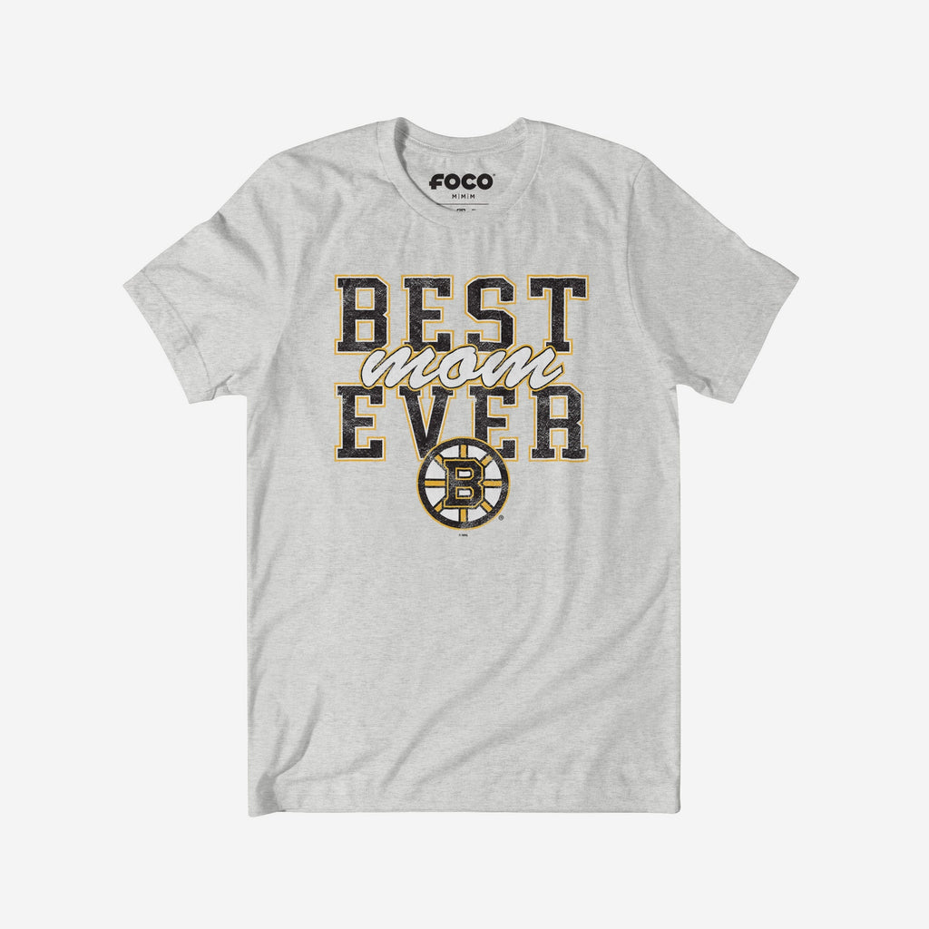 Boston Bruins Best Mom Ever Stacked T-Shirt FOCO S - FOCO.com