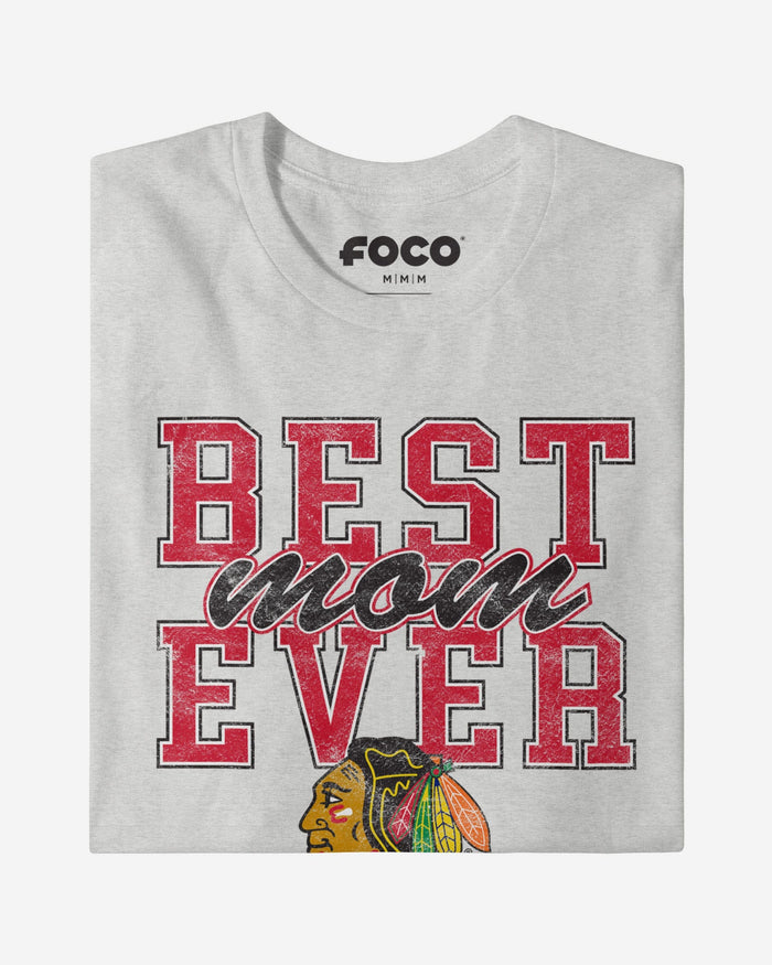 Chicago Blackhawks Best Mom Ever Stacked T-Shirt FOCO - FOCO.com