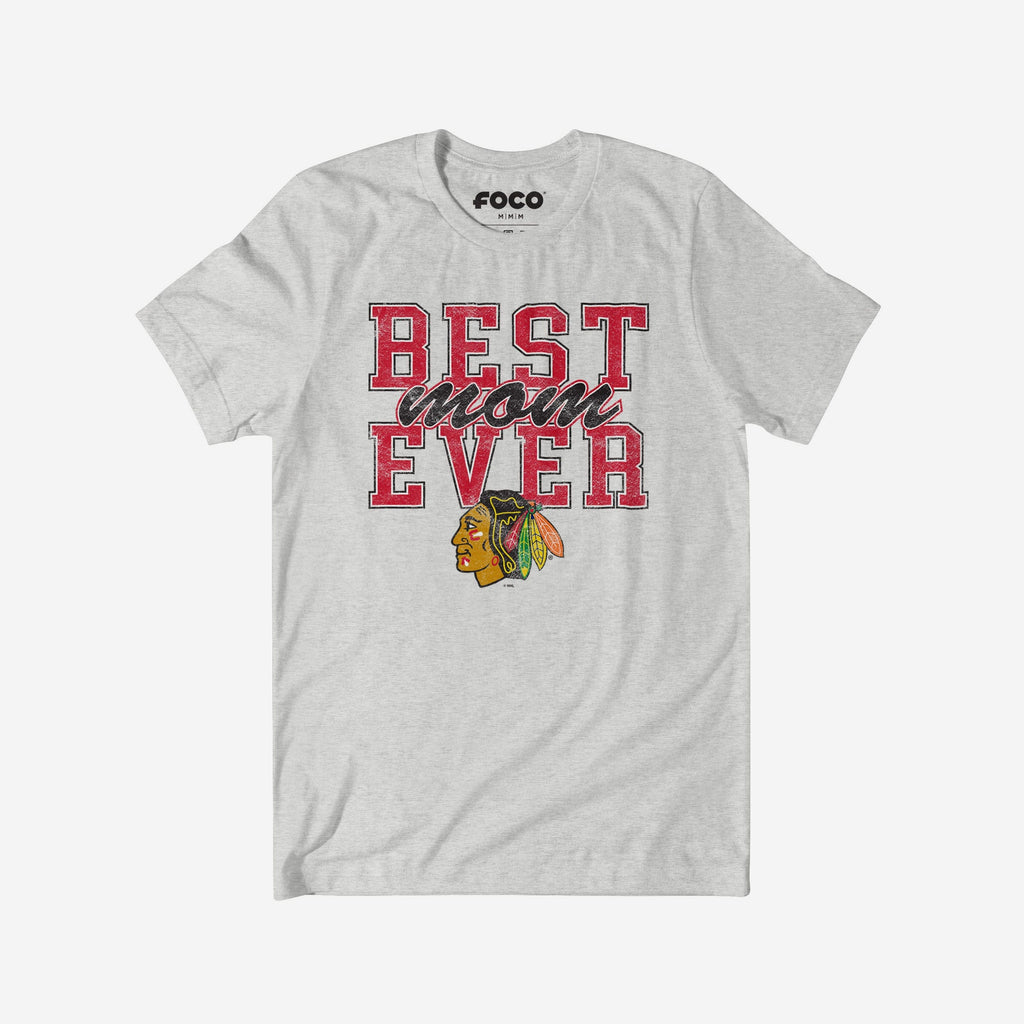 Chicago Blackhawks Best Mom Ever Stacked T-Shirt FOCO S - FOCO.com