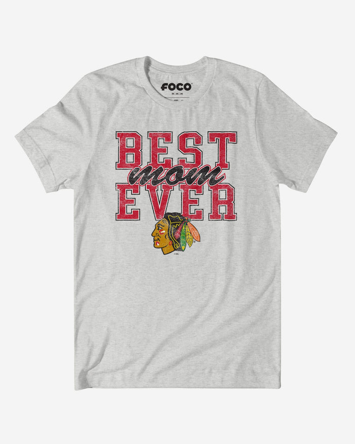 Chicago Blackhawks Best Mom Ever Stacked T-Shirt FOCO S - FOCO.com