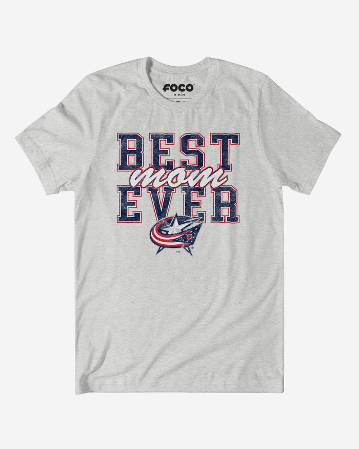 Columbus Blue Jackets Best Mom Ever Stacked T-Shirt FOCO S - FOCO.com