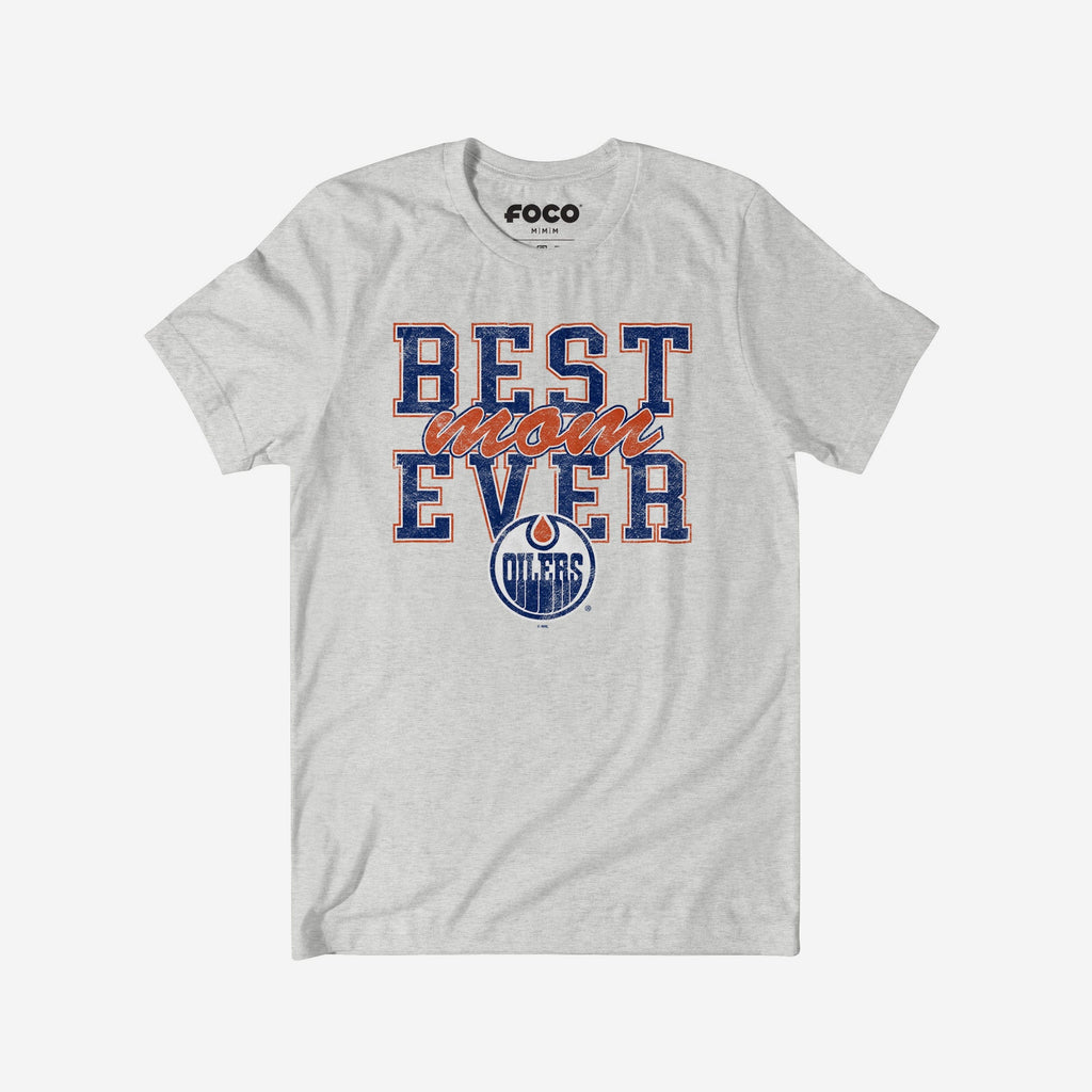 Edmonton Oilers Best Mom Ever Stacked T-Shirt FOCO S - FOCO.com