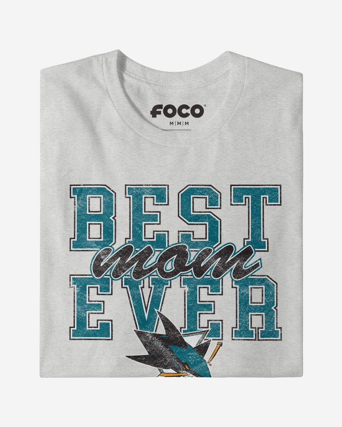 San Jose Sharks Best Mom Ever Stacked T-Shirt FOCO - FOCO.com