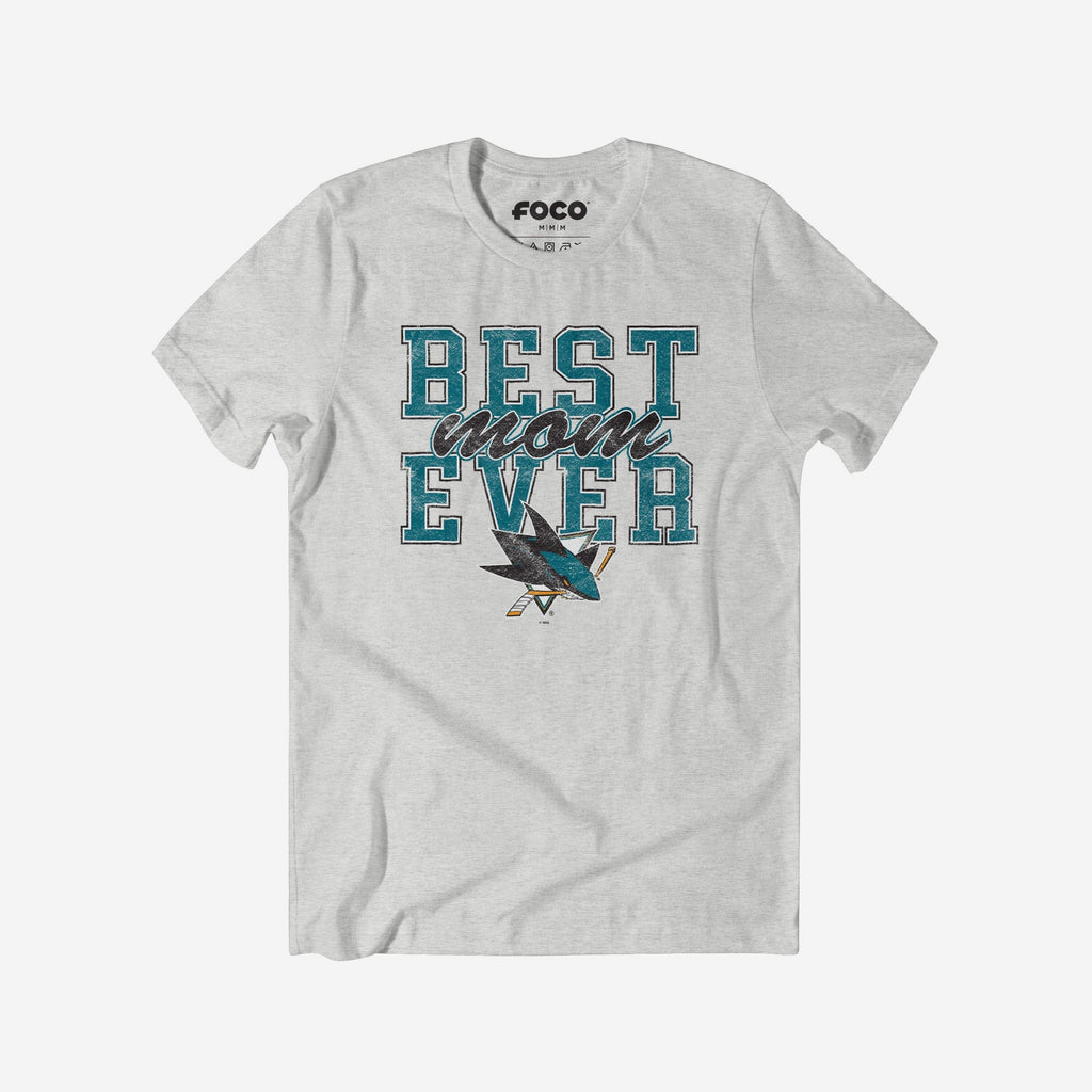 San Jose Sharks Best Mom Ever Stacked T-Shirt FOCO S - FOCO.com