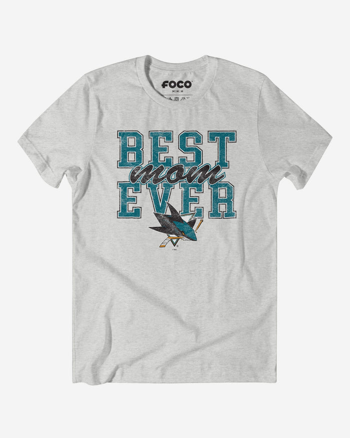 San Jose Sharks Best Mom Ever Stacked T-Shirt FOCO S - FOCO.com