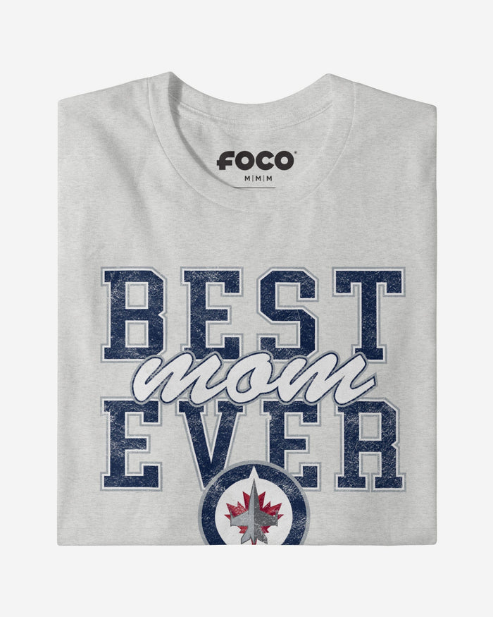 Winnipeg Jets Best Mom Ever Stacked T-Shirt FOCO - FOCO.com