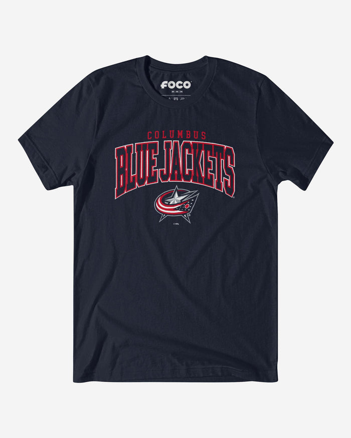 Columbus Blue Jackets Classic Logo T-Shirt FOCO Navy S - FOCO.com