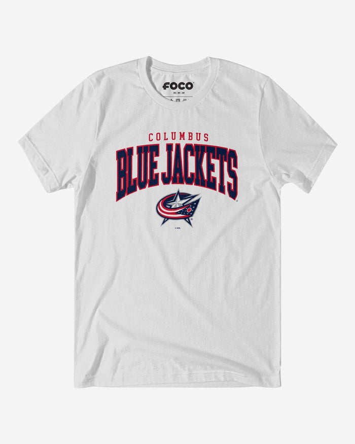 Columbus Blue Jackets Classic Logo T-Shirt FOCO White S - FOCO.com