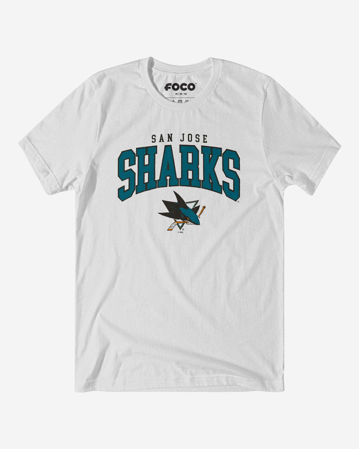 San Jose Sharks Classic Logo T-Shirt FOCO White S - FOCO.com