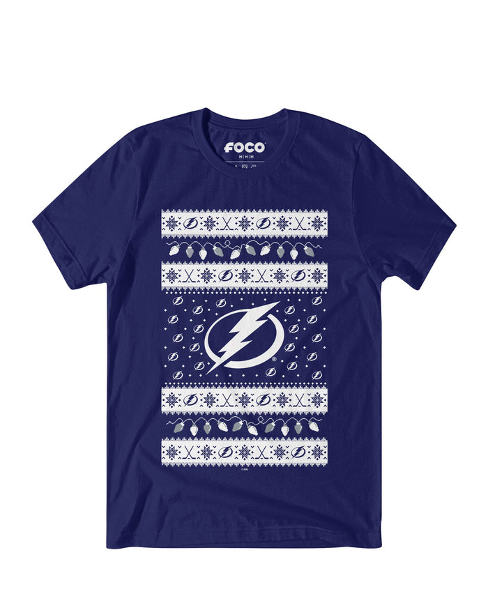 Tampa Bay Lightning Holiday Lights Sweater T-Shirt