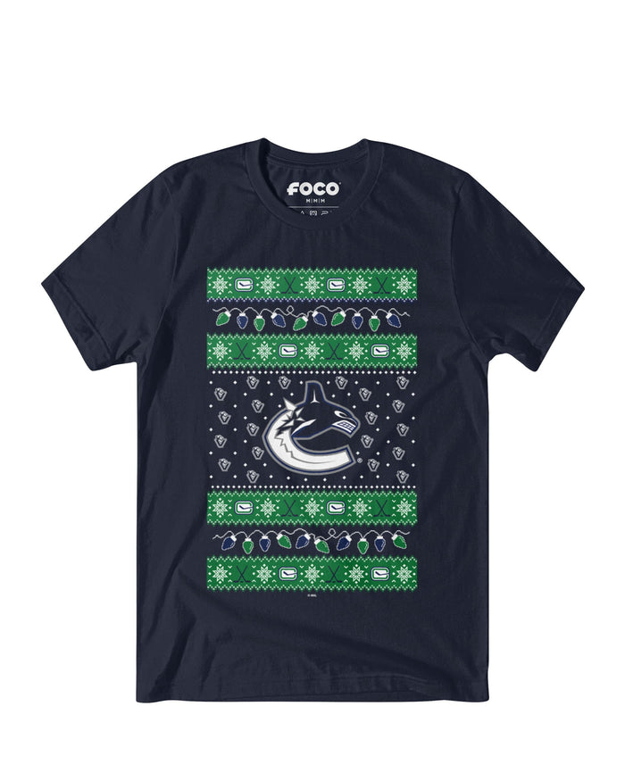 Vancouver Canucks Holiday Lights Sweater T-Shirt