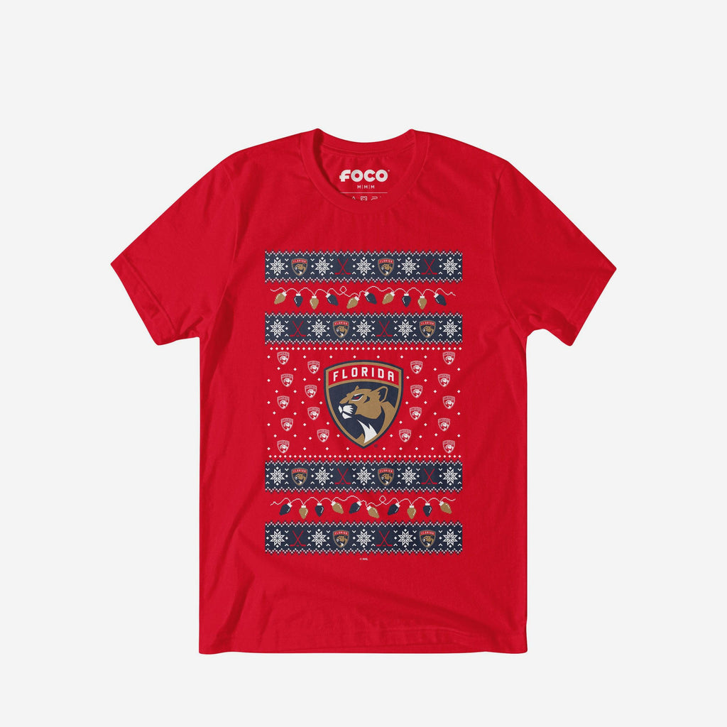 Florida Panthers Holiday Lights Sweater T-Shirt FOCO S - FOCO.com
