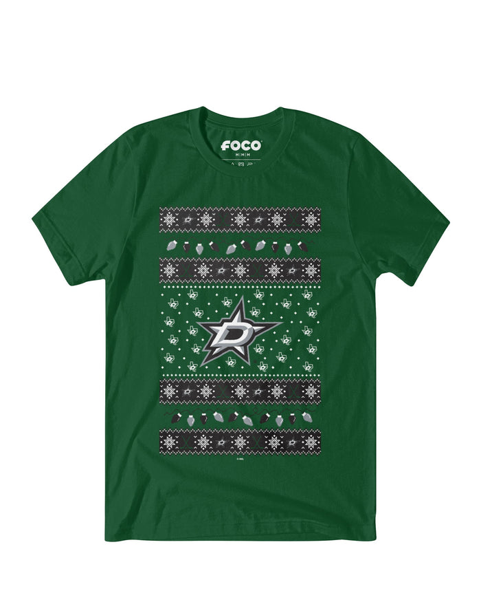 Dallas Stars Holiday Lights Sweater T-Shirt