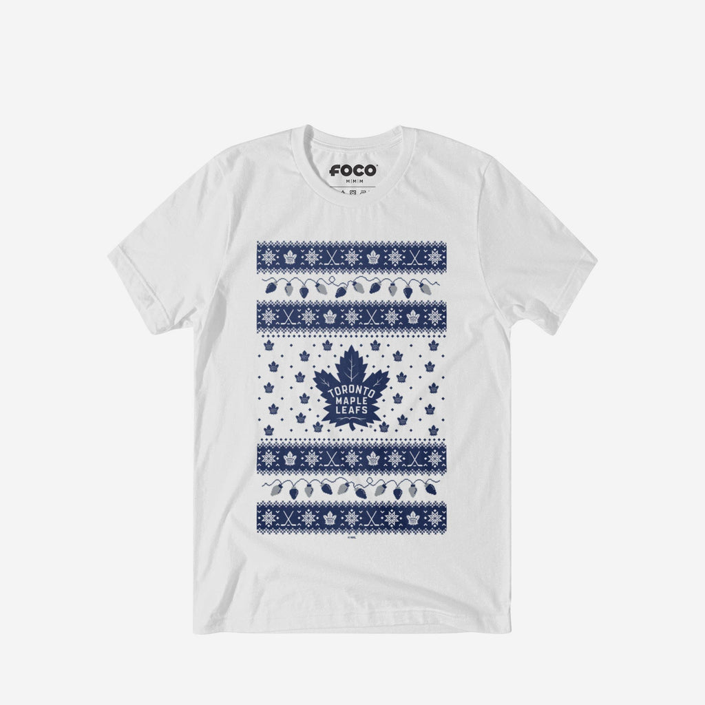 Toronto Maple Leafs Holiday Lights Sweater T-Shirt FOCO S - FOCO.com