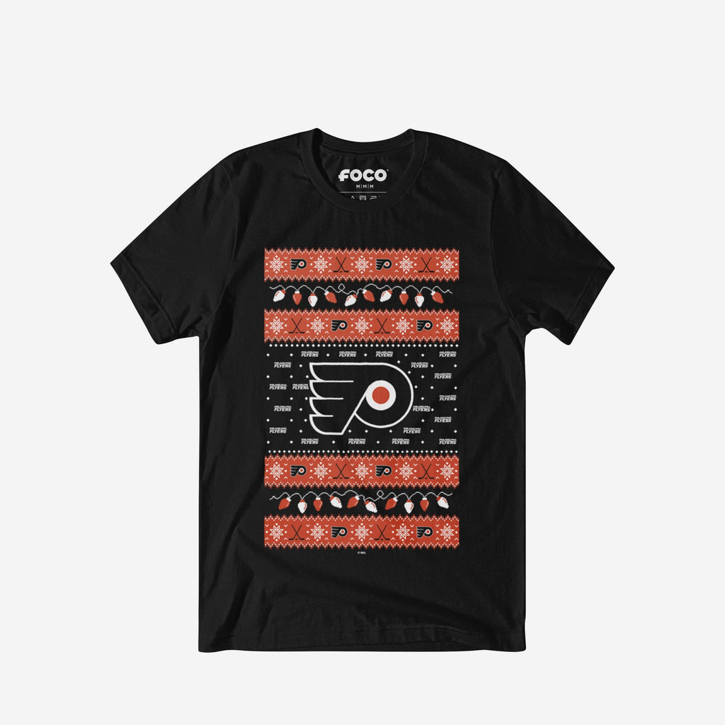 Philadelphia Flyers Holiday Lights Sweater T-Shirt FOCO S - FOCO.com