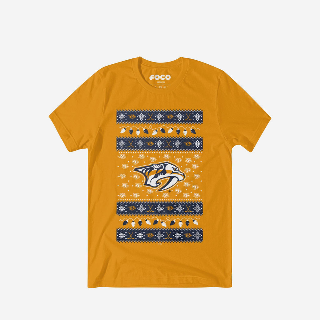 Nashville Predators Holiday Lights Sweater T-Shirt FOCO S - FOCO.com
