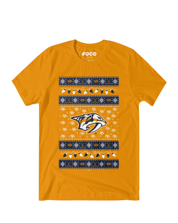 Nashville Predators Holiday Lights Sweater T-Shirt