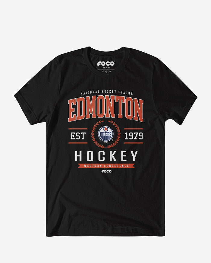 Edmonton Oilers Hockey Legacy Crest T-Shirt FOCO Black S - FOCO.com