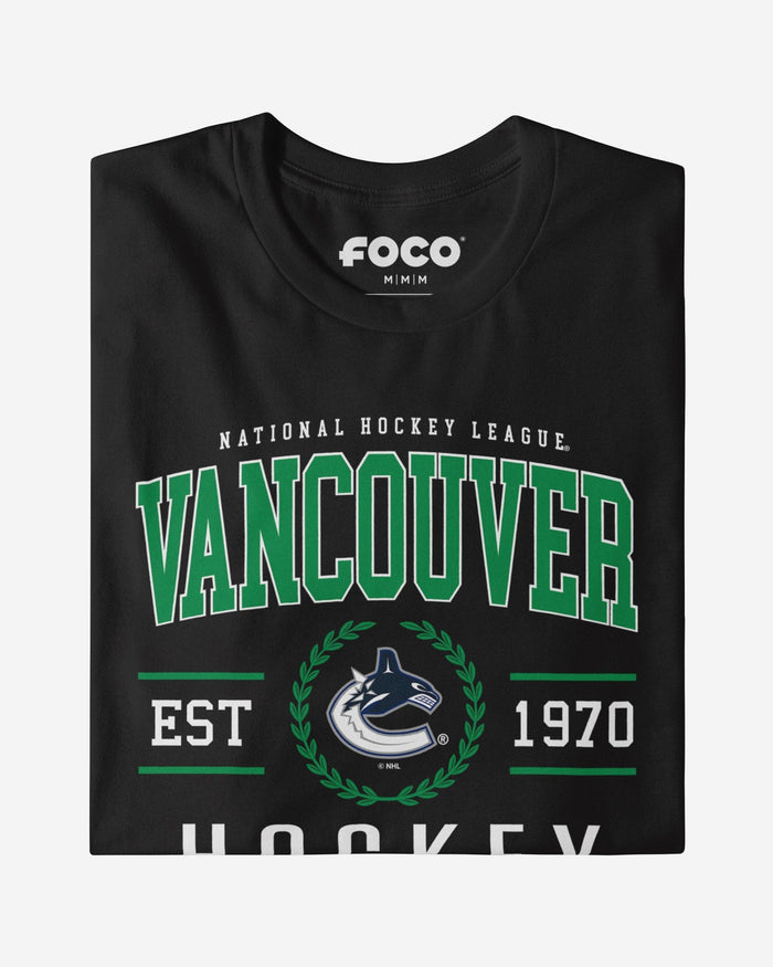 Vancouver Canucks Hockey Legacy Crest T-Shirt FOCO Team Navy S - FOCO.com
