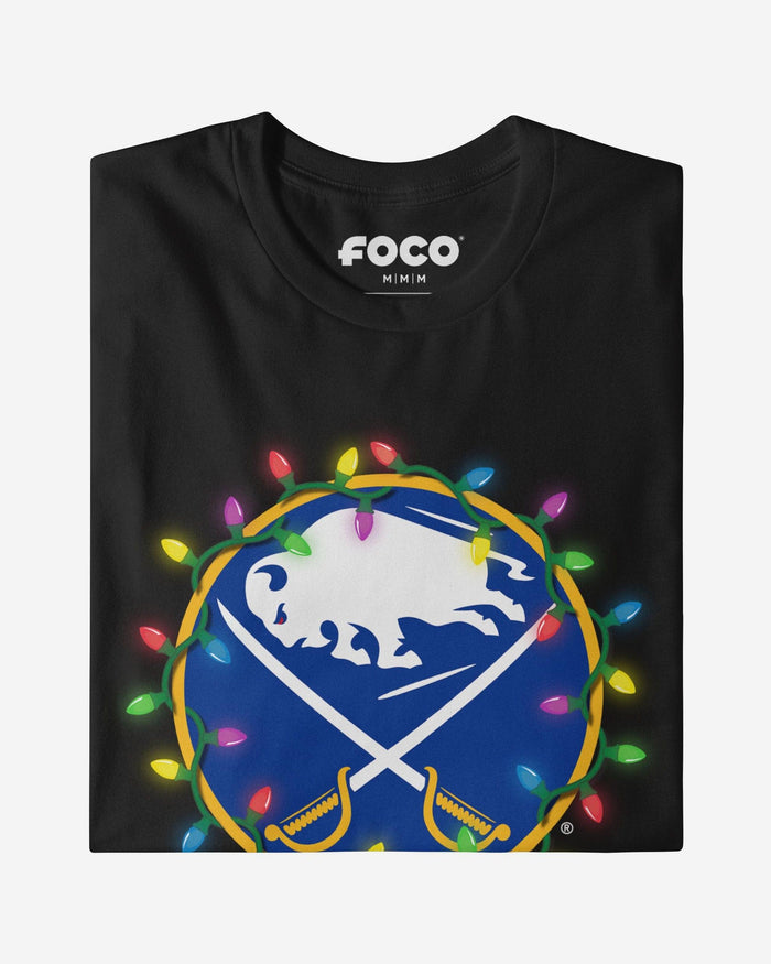 Buffalo Sabres Primary Logo Holiday Lights Long Sleeve T-Shirt FOCO S - FOCO.com