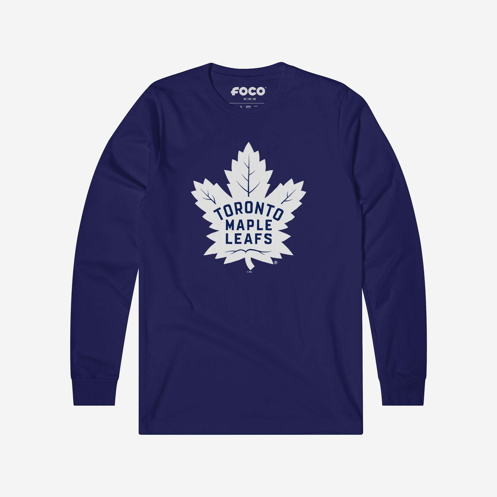 Toronto Maple Leafs Primary Logo Long Sleeve T-Shirt FOCO Team Navy S - FOCO.com