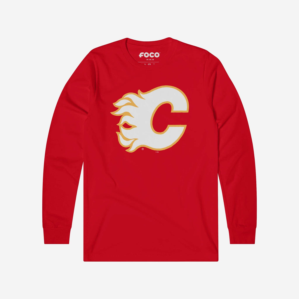 Calgary Flames Primary Logo Long Sleeve T-Shirt FOCO Red S - FOCO.com