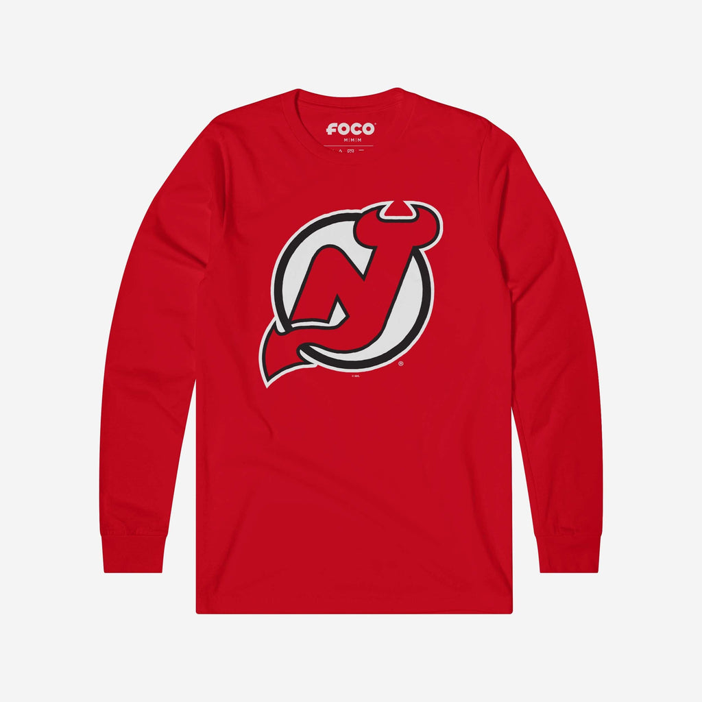 New Jersey Devils Primary Logo Long Sleeve T-Shirt FOCO Red S - FOCO.com