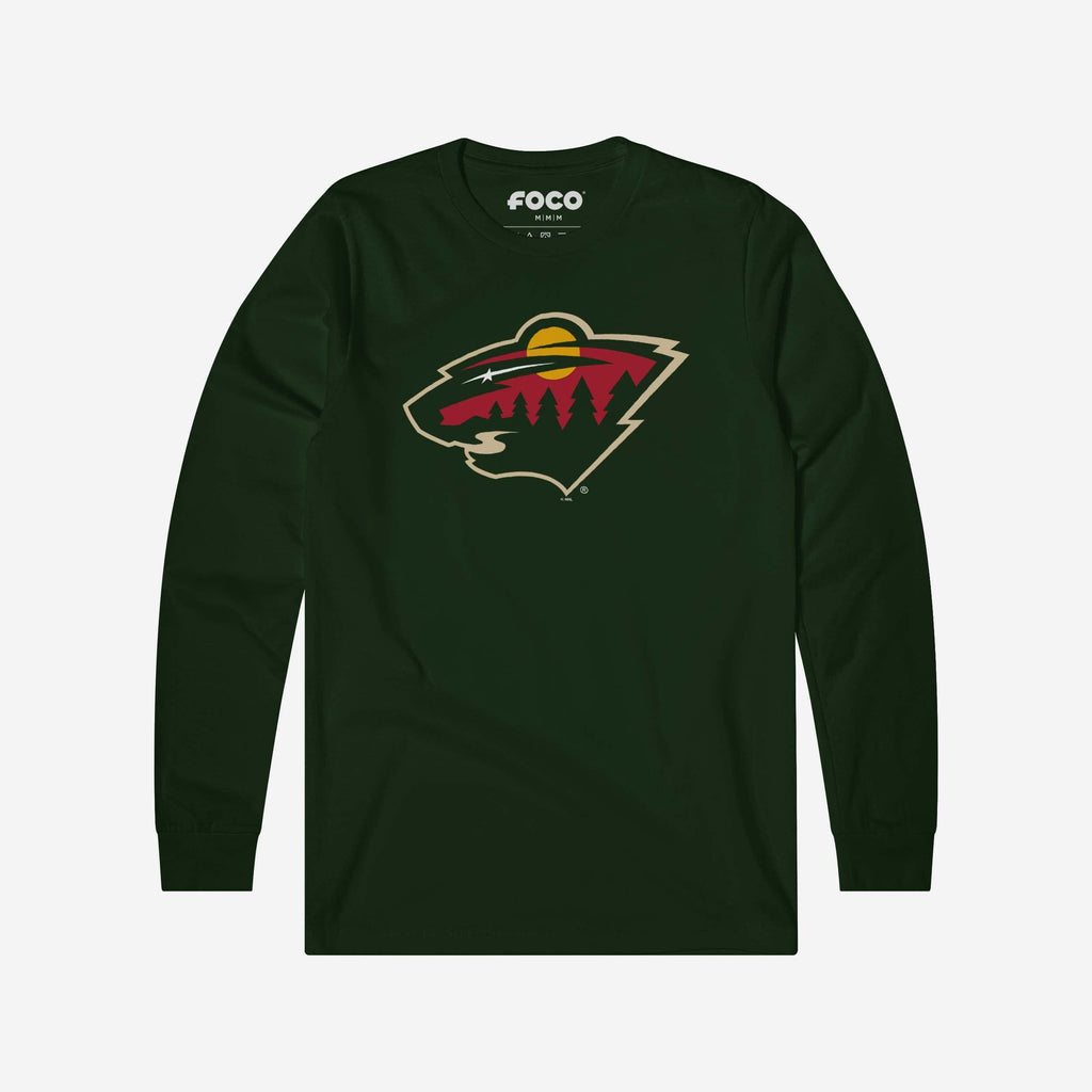 Minnesota Wild Primary Logo Long Sleeve T-Shirt FOCO Forest S - FOCO.com