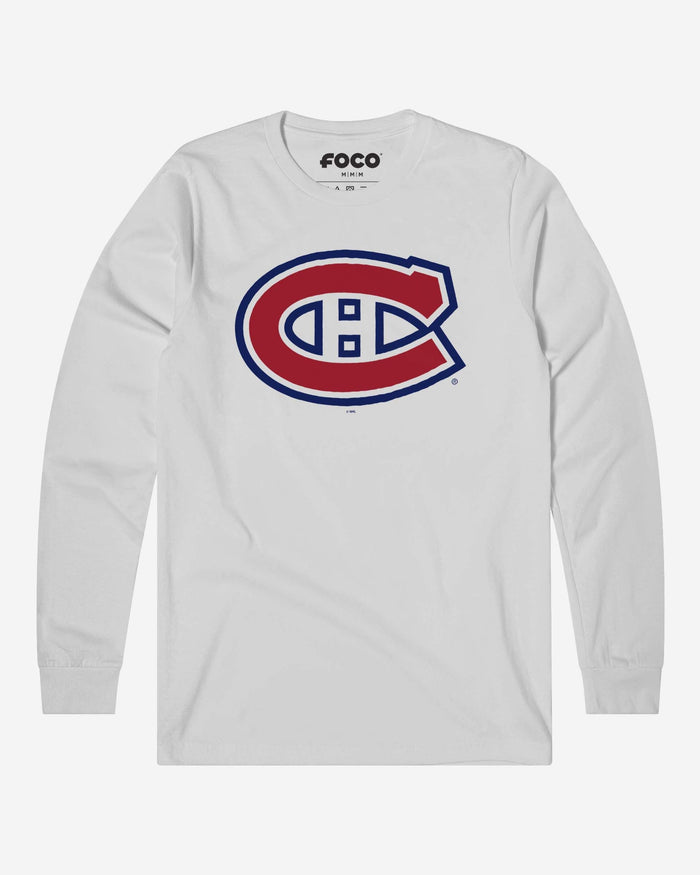 Montreal Canadiens Primary Logo Long Sleeve T-Shirt FOCO White S - FOCO.com