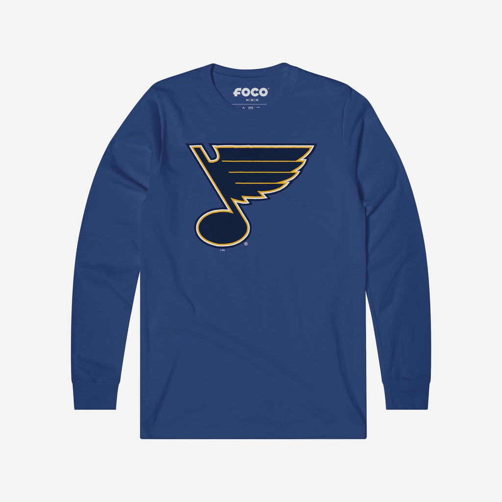 St Louis Blues Primary Logo Long Sleeve T-Shirt FOCO True Royal S - FOCO.com