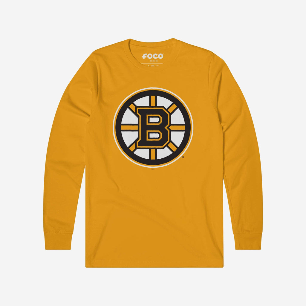 Boston Bruins Primary Logo Long Sleeve T-Shirt FOCO Gold S - FOCO.com