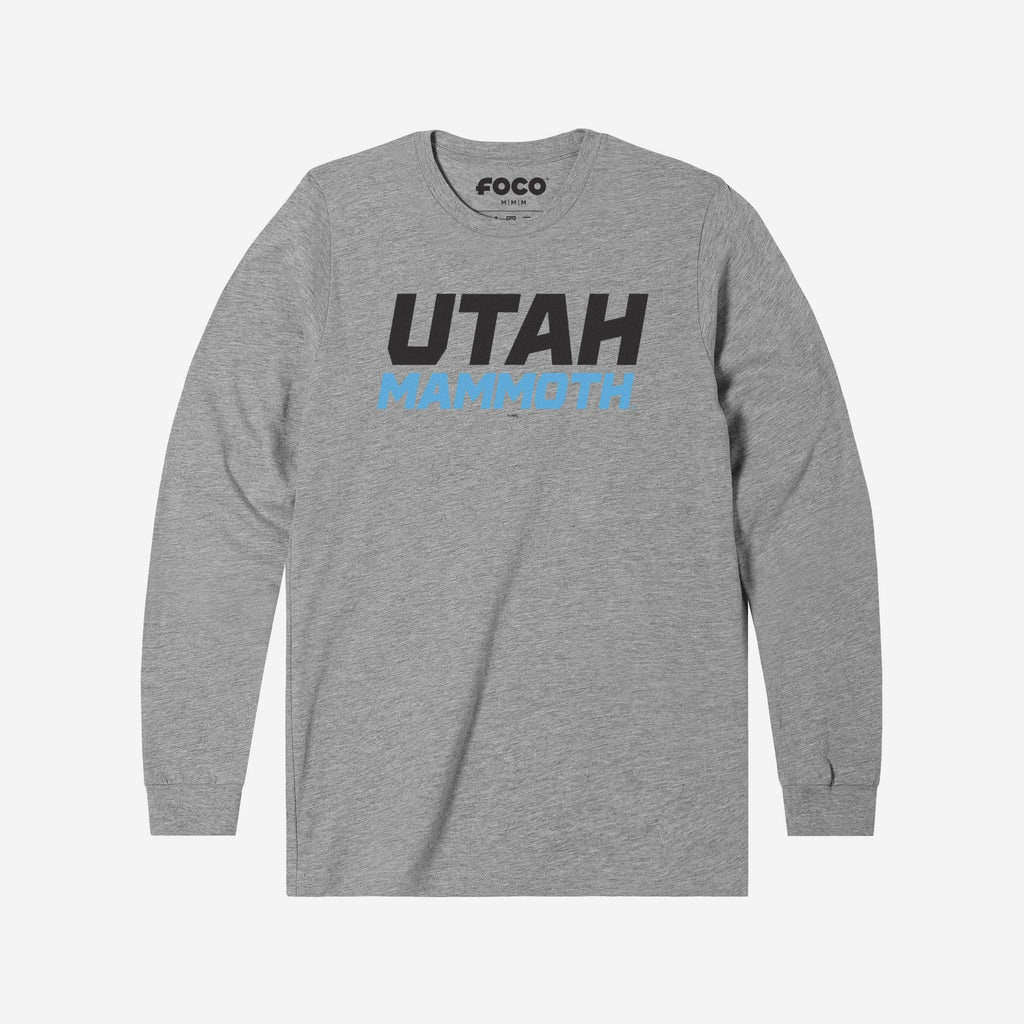 Utah Mammoth Wordmark Logo Long Sleeve T-Shirt FOCO Athletic Heather S - FOCO.com