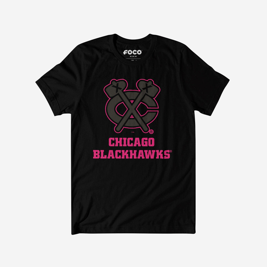 Chicago Blackhawks Highlight Reel T-Shirt FOCO Black/Neon Pink S - FOCO.com
