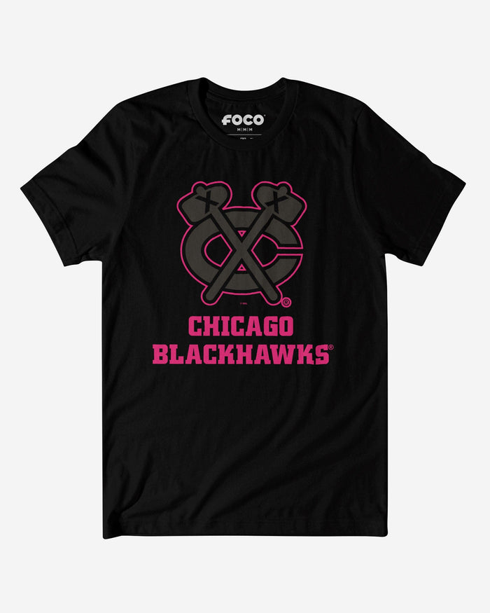 Chicago Blackhawks Highlight Reel T-Shirt FOCO Black/Neon Pink S - FOCO.com