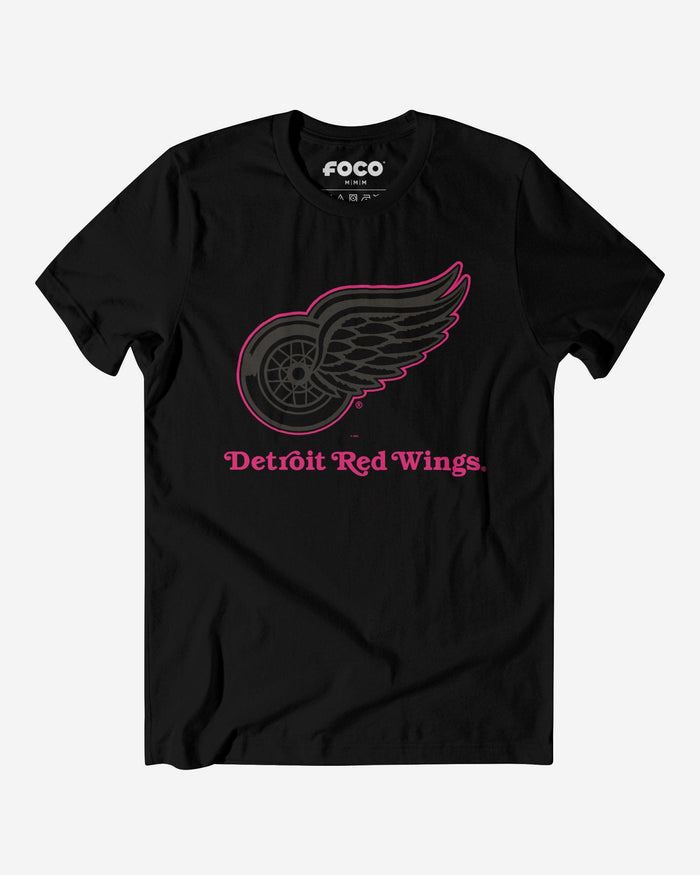 Detroit Red Wings Highlight Reel T-Shirt FOCO Black/Neon Pink S - FOCO.com